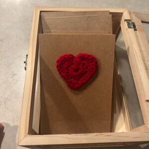 Handcrafted Red Heart Card